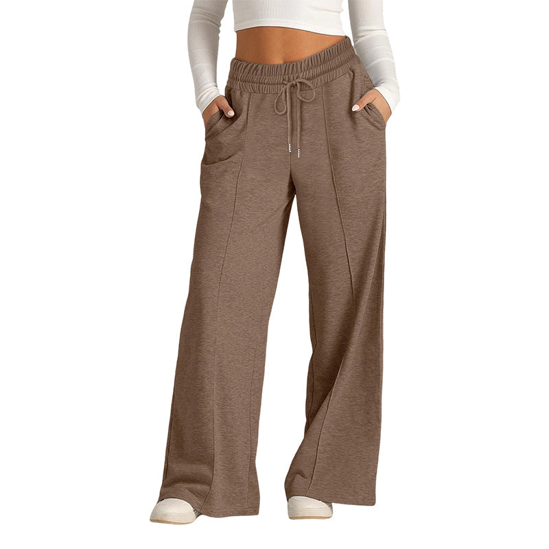 📢📢50%Rabatt!!!🎉🚀 Neu zum halben Preis !Damen-Freizeit-Hosen mit weitem Bein und elastischem Kordelzugbund