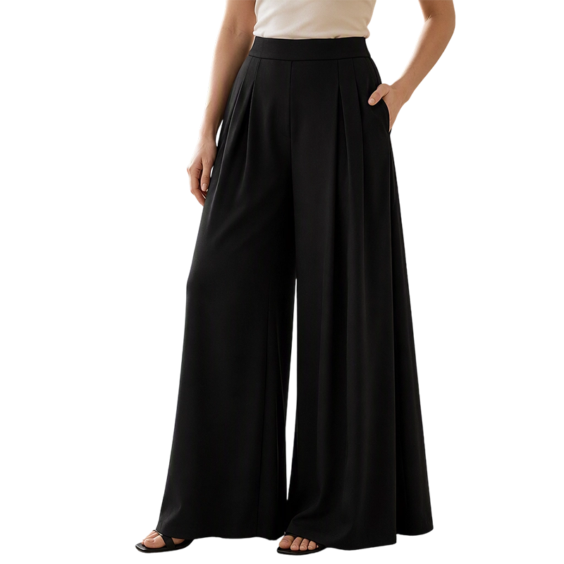 🔥Beliebtes Produkt !✨Fließende hochtaillierte Weite Hose für Damen