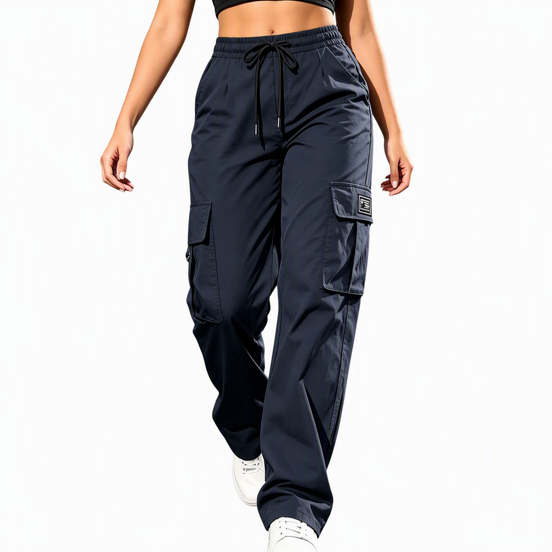 📢🎉50%Rabatt!!!🛍️✨Damen-Cargohose mit lockerer Passform, geradem Bein, elastischem Bund mit Kordelzug und seitlichen Einschubtaschen