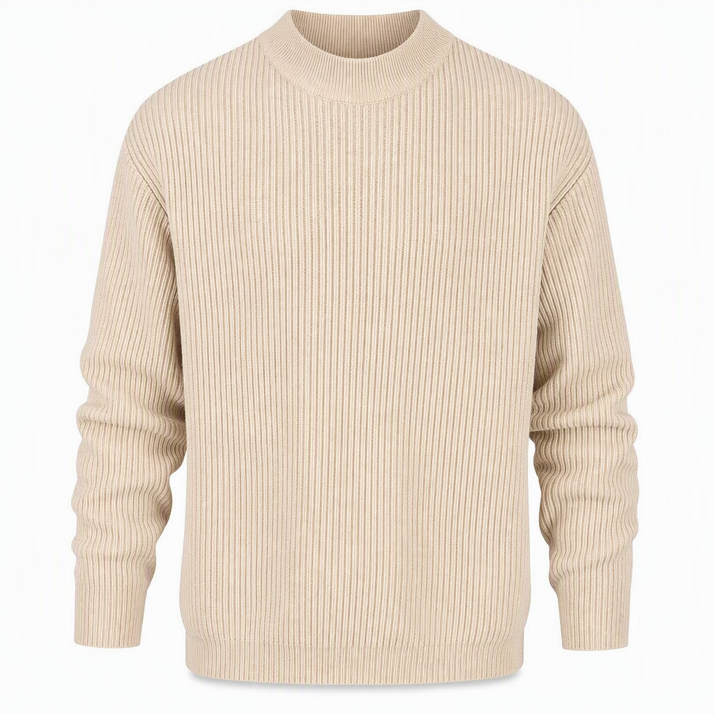 📦 Täglich 500+ Pakete versendet! Herren-Strickpullover mit Stehkragen in Unifarben