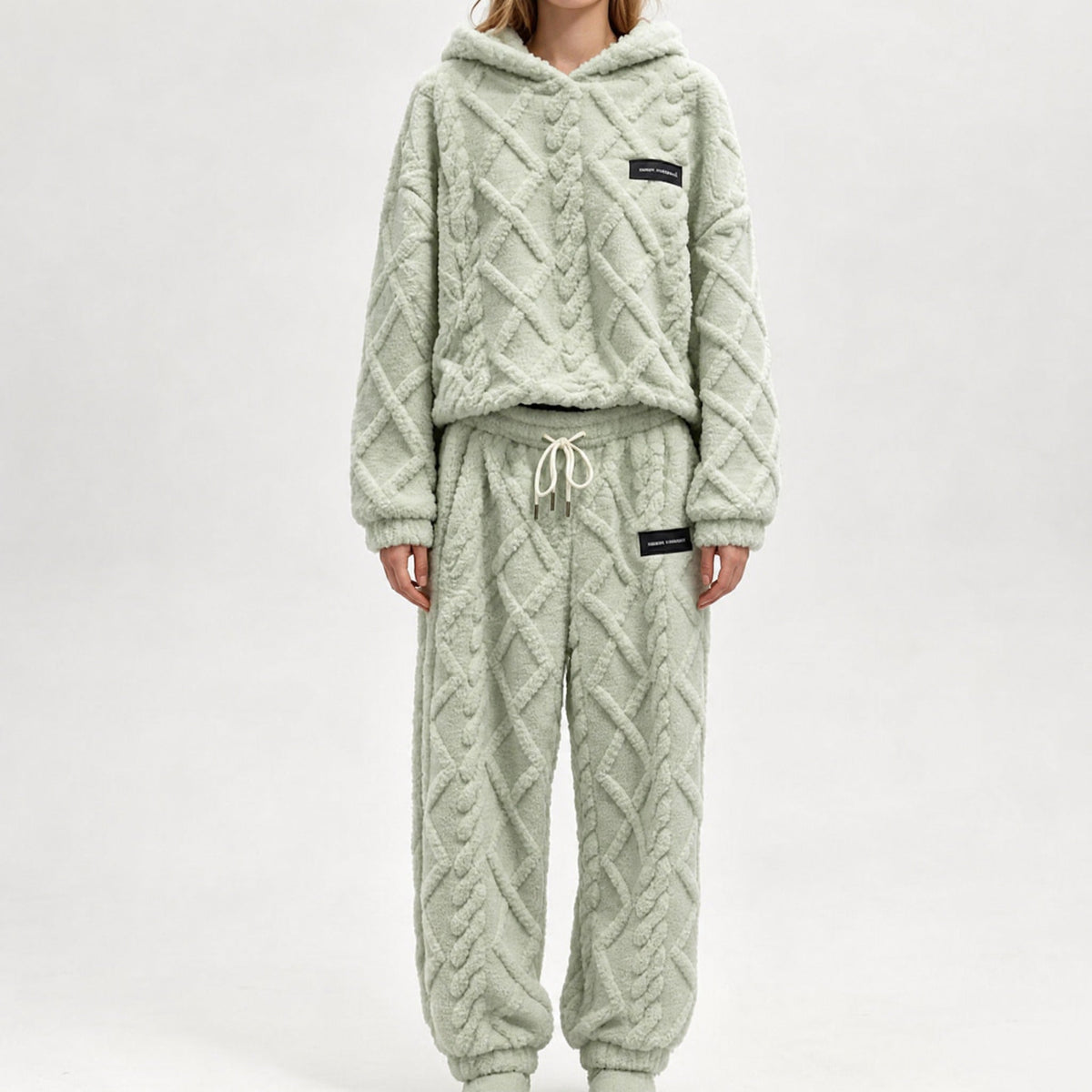 🍂🎁Neu für Herbst & Winter – 50% Rabatt für kurze Zeit!👚👖Thermo-Fleece-Pyjama-Set, warme Hauskleidung, 2-teilig, auch draußen tragbar