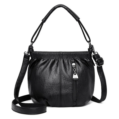 👜 50% OFF NOW! 🎀 Casual Pleated Bucket Leather Handbag – Soft Leather, Versatile Style & Adjustable Shoulder Strap ✨