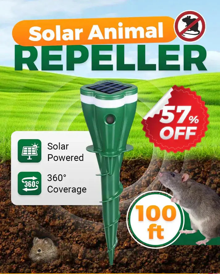 ⏰ 50 % RABATT! ☀️💧 Wasserdichter Maulwurfsabwehr – solarbetrieben! 🐭🚫