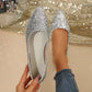 Damen-Ballerinas mit Glitzer und spitzer Zehenpartie