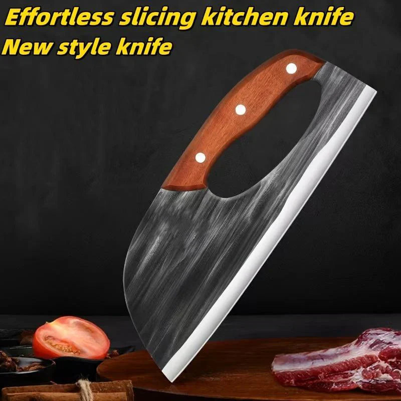 Ergonomisches Küchenmesser – Design mit vorderem Griff, schneidet Gemüse und Fleisch mühelos. Ein durchdachtes Geschenk für Hobbyköche. 🍅🔪