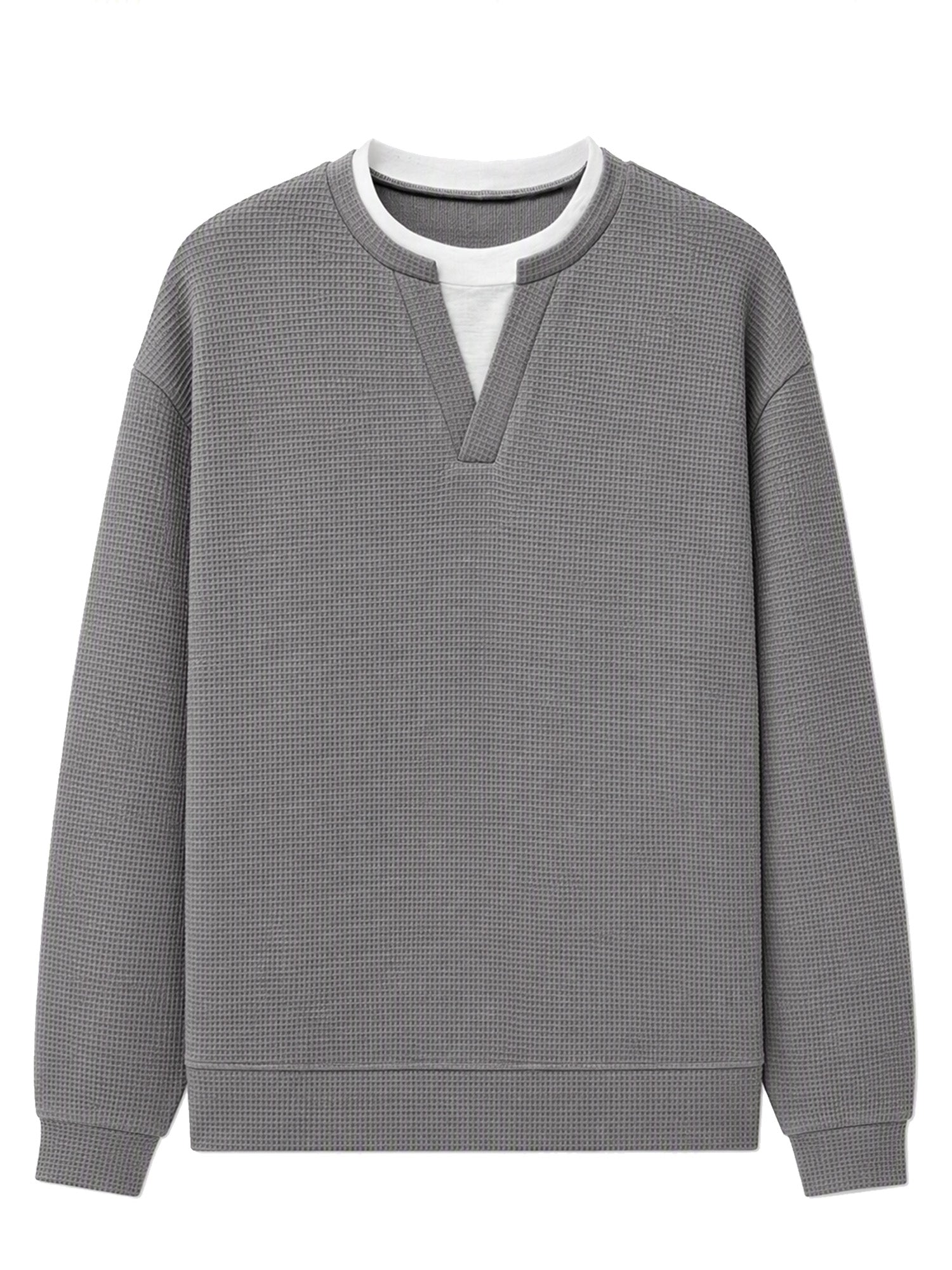 ✨ 50 % RABATT – Damen Waffel-T-Shirt im Layer-Look | Bequemer Alltagsstil mit eleganter Struktur 👚
