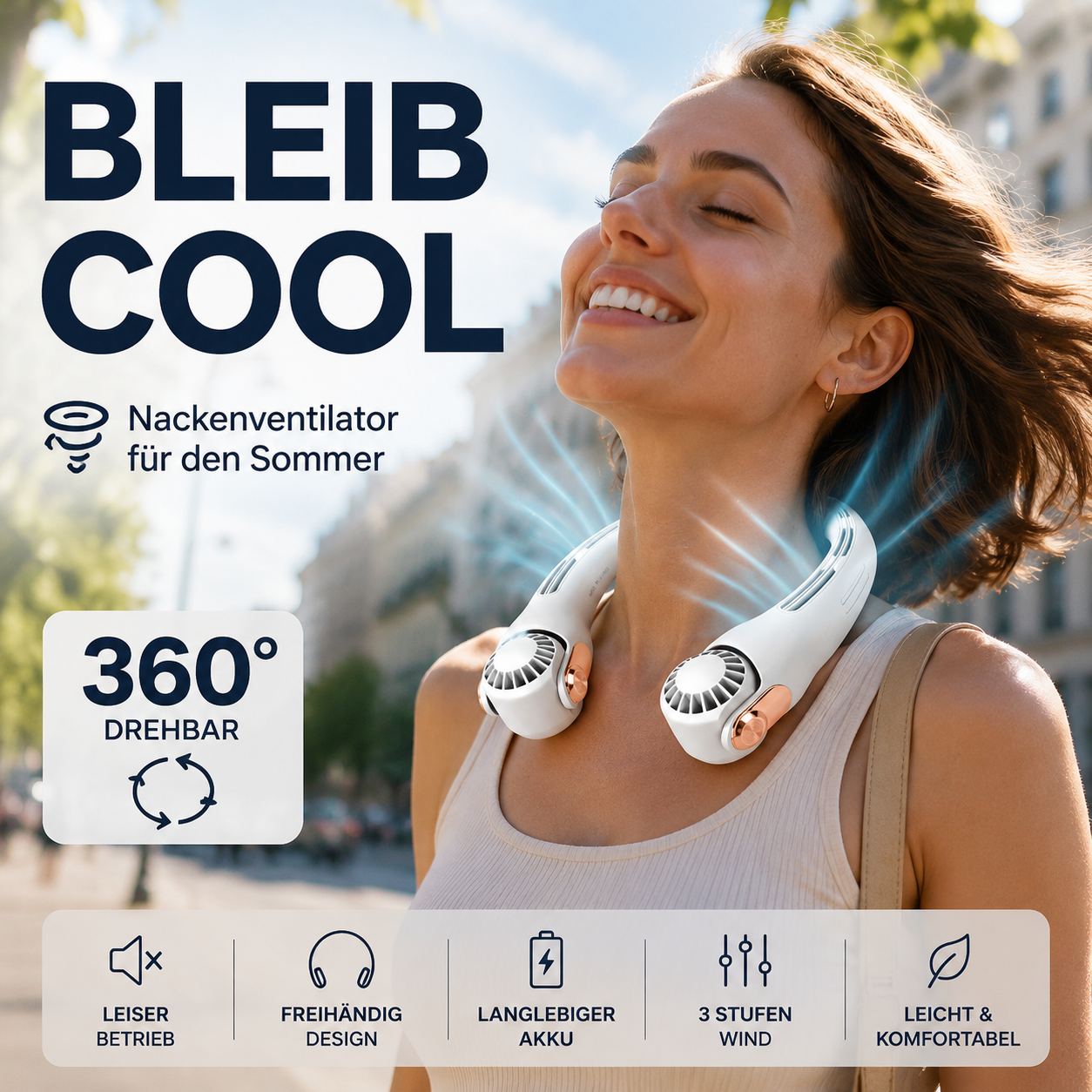 🍃🍃 50% Rabatt für eine begrenzte Dauer 🌪️  geräuscharmer für den Sommer Tragbarer Nackenlüfter