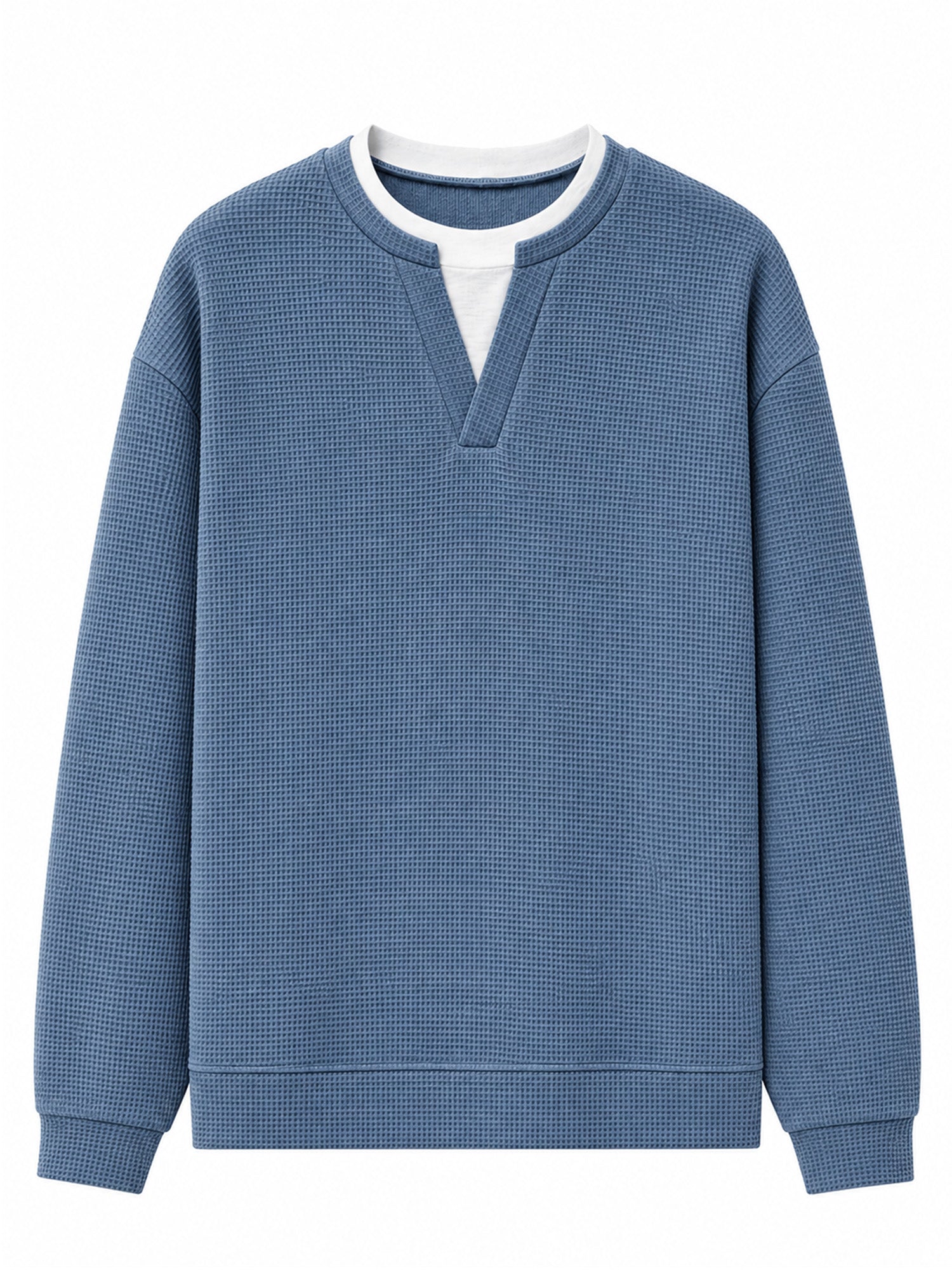 ✨ 50 % RABATT – Damen Waffel-T-Shirt im Layer-Look | Bequemer Alltagsstil mit eleganter Struktur 👚