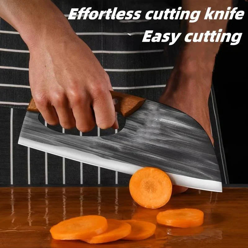 Ergonomisches Küchenmesser – Design mit vorderem Griff, schneidet Gemüse und Fleisch mühelos. Ein durchdachtes Geschenk für Hobbyköche. 🍅🔪