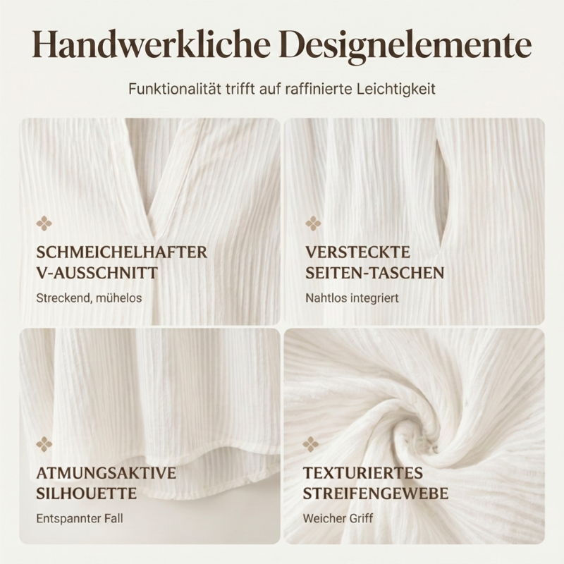 💞 Über 100.000 verkauft – der beliebteste Hit – jetzt zum halben Preis！Gestreiftes Maxikleid mit V-Ausschnitt für Damen