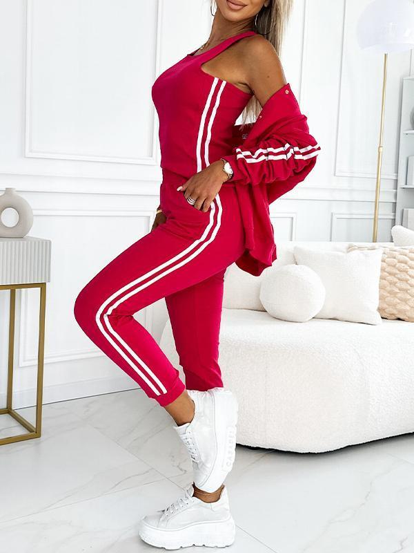 Dreiteiliges Damen-Set – Jacke und Baseballhose, Bequem und Sportlich