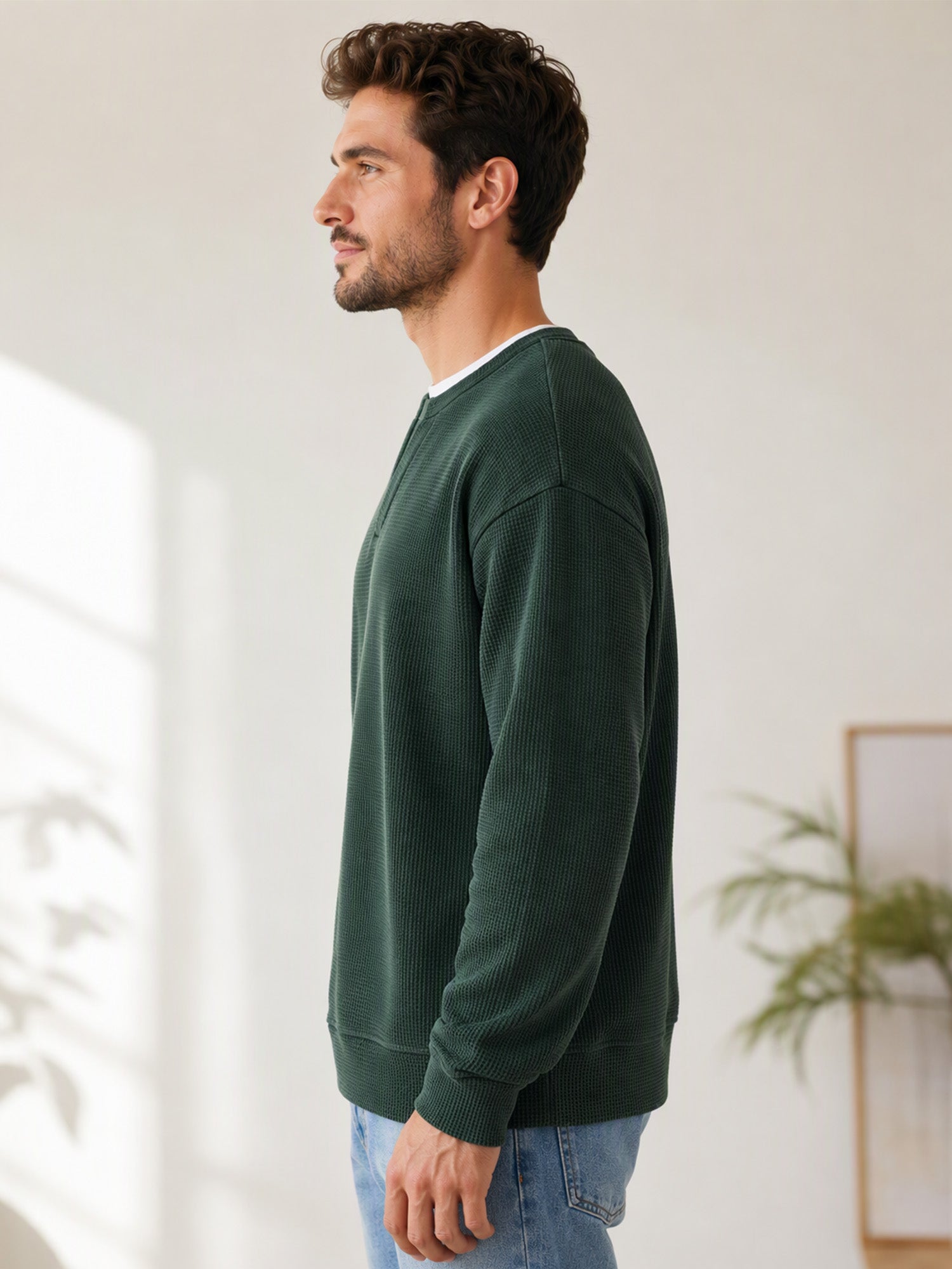 ✨ 50 % RABATT – Damen Waffel-T-Shirt im Layer-Look | Bequemer Alltagsstil mit eleganter Struktur 👚