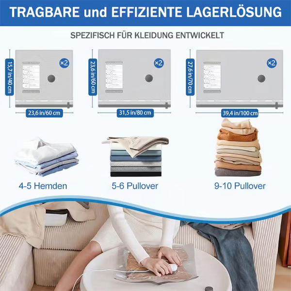 🎒 50% RABATT! ⏳ 6er-Pack elektrische USB-Vakuum-Kompressionsbeutel – Platzsparend, kabellos & perfekt für Reisen und Aufbewahrung 🔋