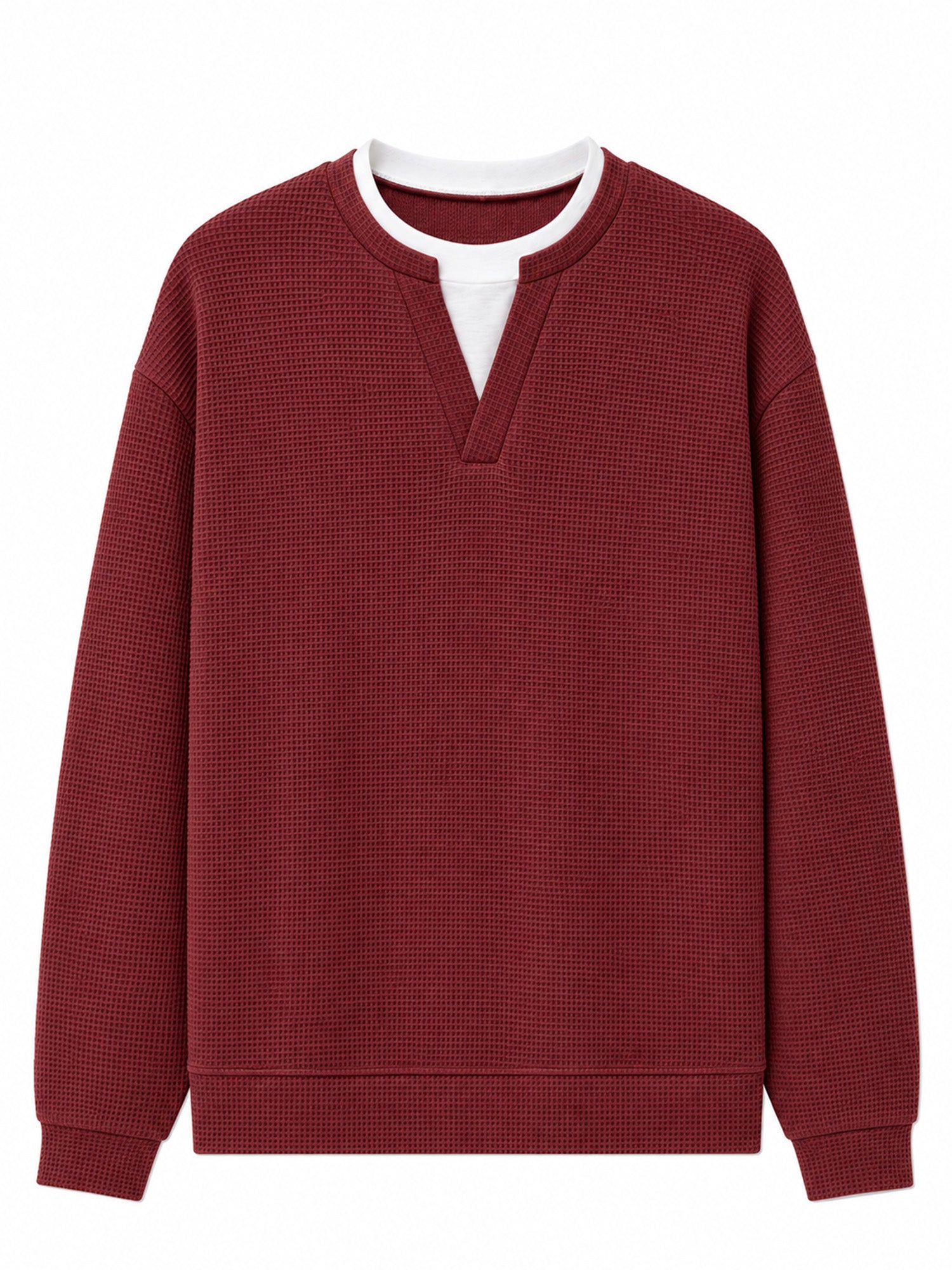 ✨ 50 % RABATT – Damen Waffel-T-Shirt im Layer-Look | Bequemer Alltagsstil mit eleganter Struktur 👚