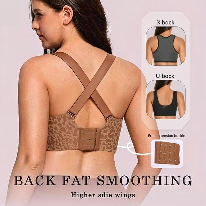 Damen Bügelfreier BH mit Leopardenmuster – 3D-Halt, Memory-Foam & Formgebung | M–5XL