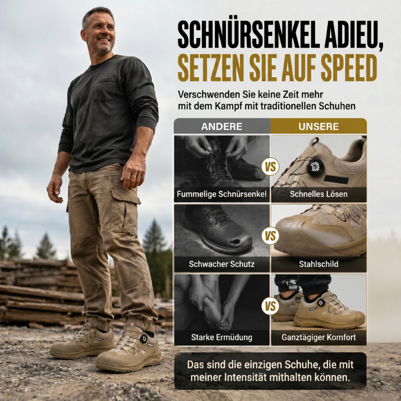 🔥Solange der Vorrat reicht 50 % Rabatt!🎉Sicherheitsschuhe für Herren mit Stahlkappe und Drehschnürsystem