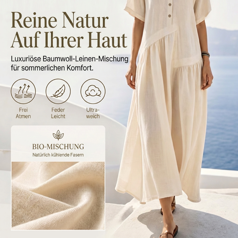 💎 Der Sommerhit 2026 – der Wahnsinn! 👗Maxikleid für Damen mit Knopfleiste und kurzen Ärmeln
