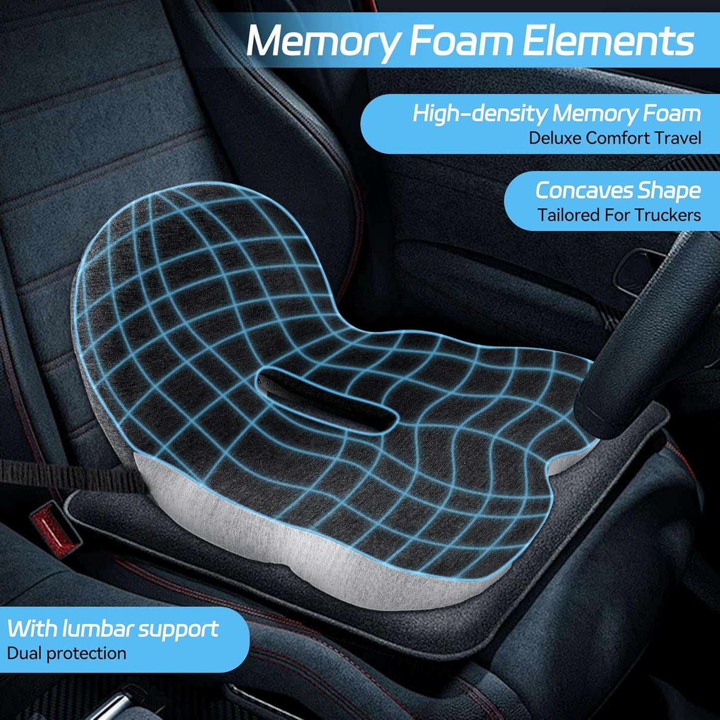 💎 50 % RABATT! 💎 Rutschfestes Sitzkissen aus Memory-Schaum – lindert Ischiasbeschwerden, aus atmungsaktivem Netzgewebe und universell einsetzbar im Auto, im Büro und im Rollstuhl