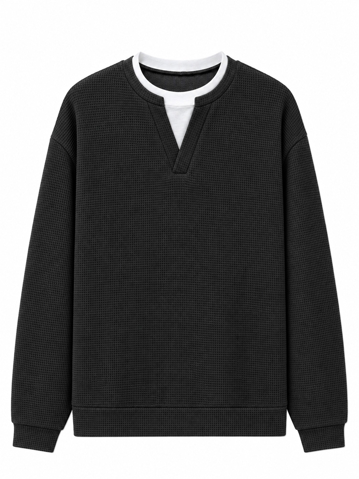 ✨ 50 % RABATT – Damen Waffel-T-Shirt im Layer-Look | Bequemer Alltagsstil mit eleganter Struktur 👚
