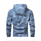 50 % Rabatt | Herren-Kapuzenjacke mit Camouflage-Muster und mehreren Taschen