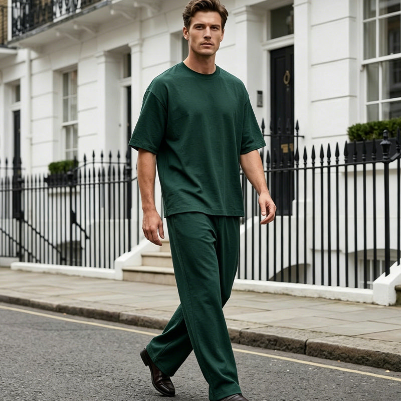 🎁 Nur für kurze Zeit: 50 % Rabatt! 👔 2-teiliges Set: Herren-T-Shirt & weite Hose – Trendig, bequem & sofort tragbar 💥