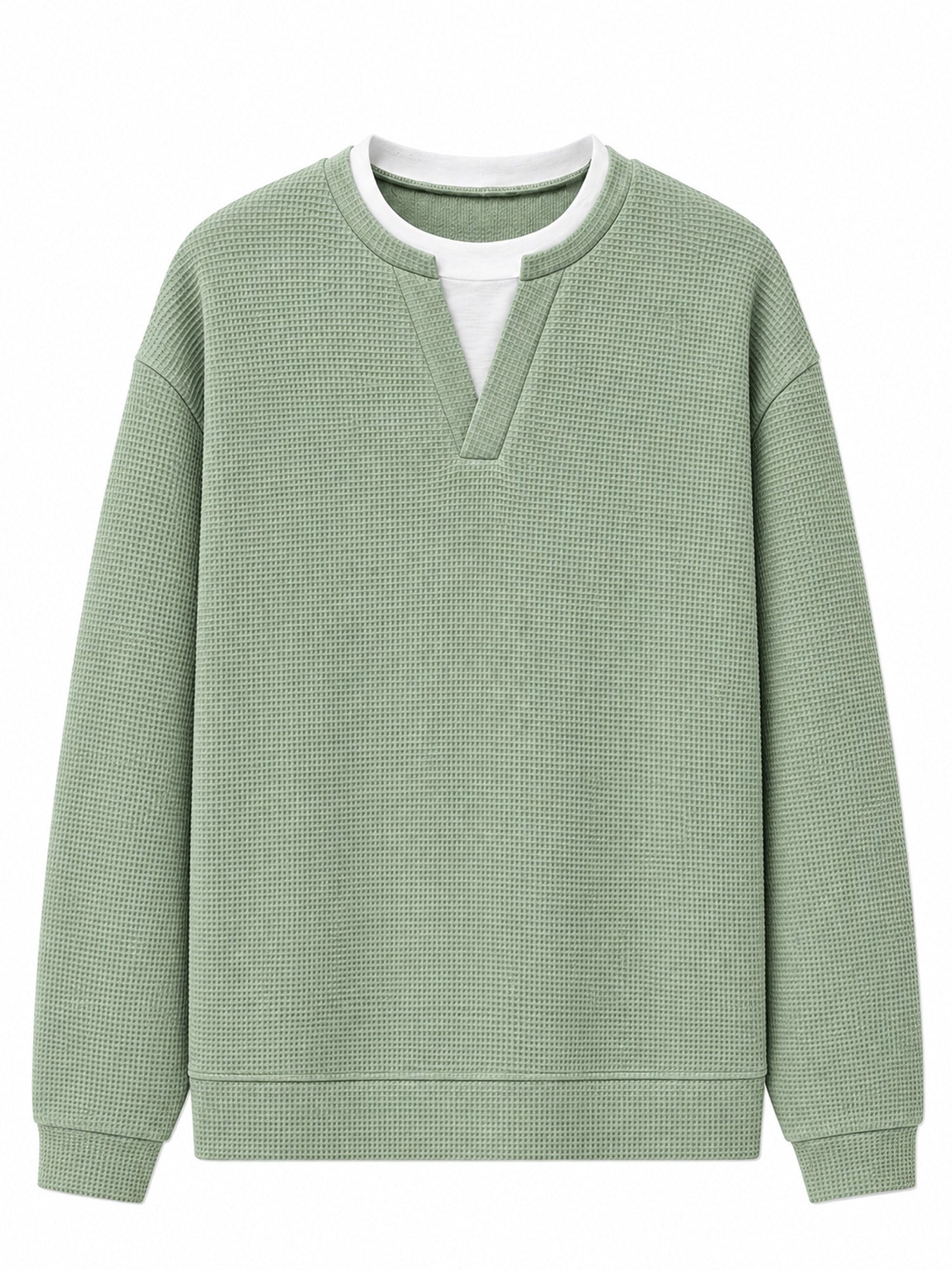 ✨ 50 % RABATT – Damen Waffel-T-Shirt im Layer-Look | Bequemer Alltagsstil mit eleganter Struktur 👚