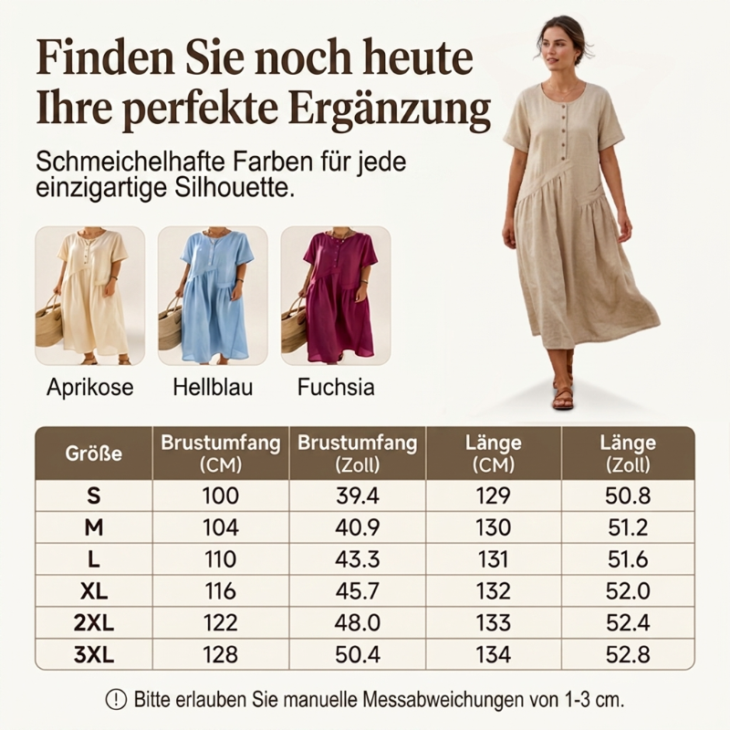 💎 Der Sommerhit 2026 – der Wahnsinn! 👗Maxikleid für Damen mit Knopfleiste und kurzen Ärmeln