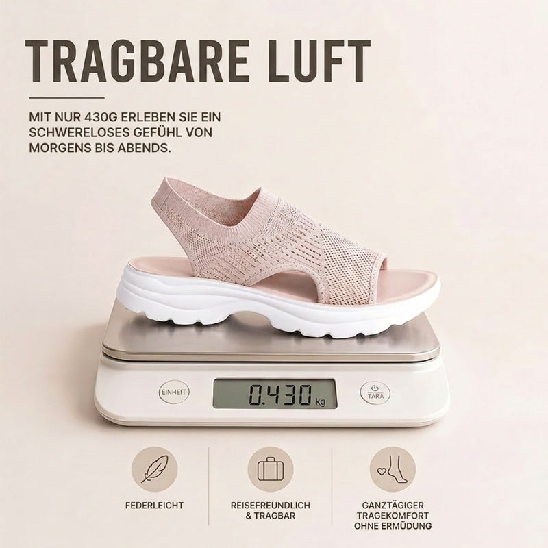 Atmungsaktive Plateau-Sandalen aus Mesh für Damen