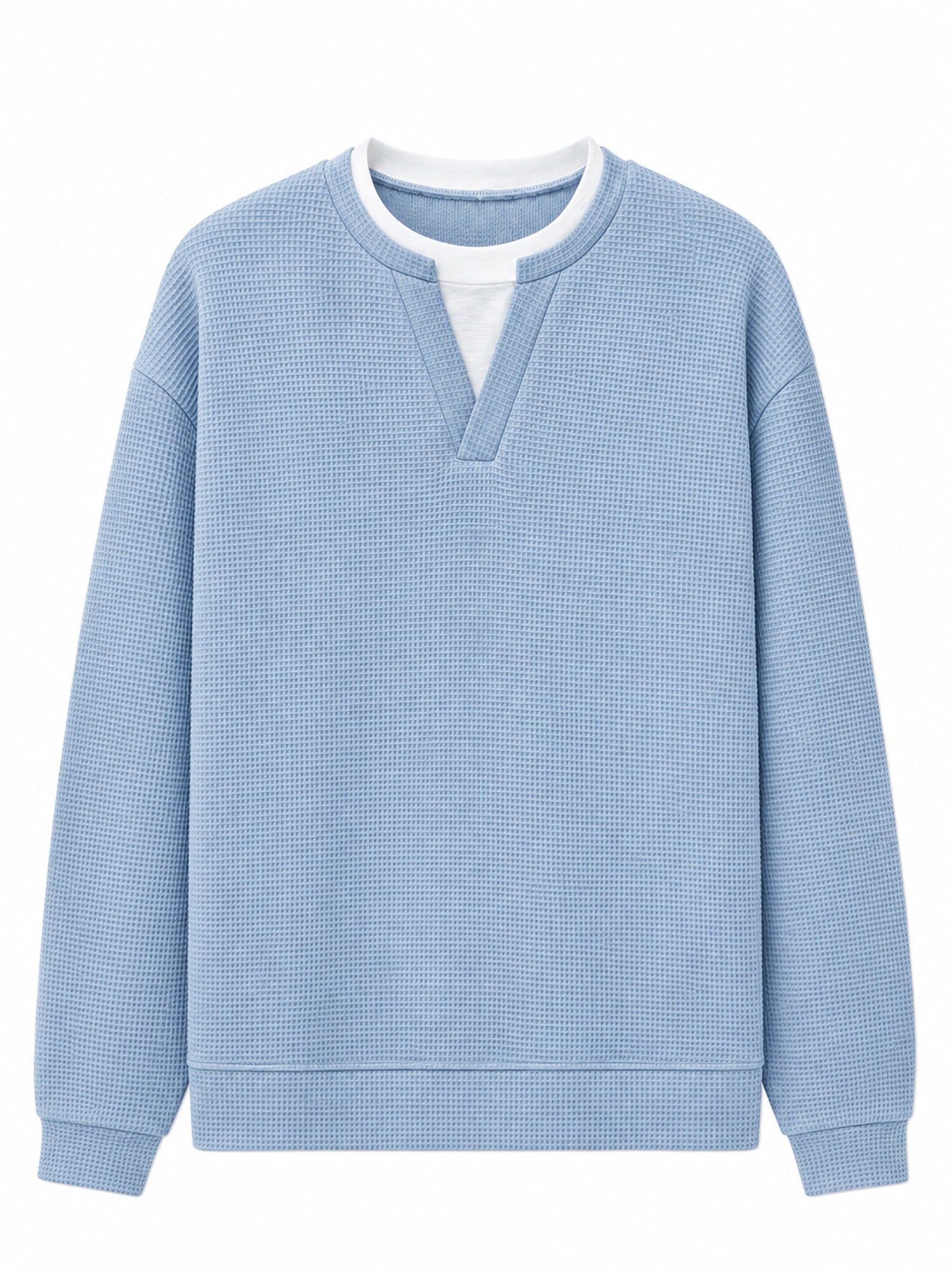 ✨ 50 % RABATT – Damen Waffel-T-Shirt im Layer-Look | Bequemer Alltagsstil mit eleganter Struktur 👚