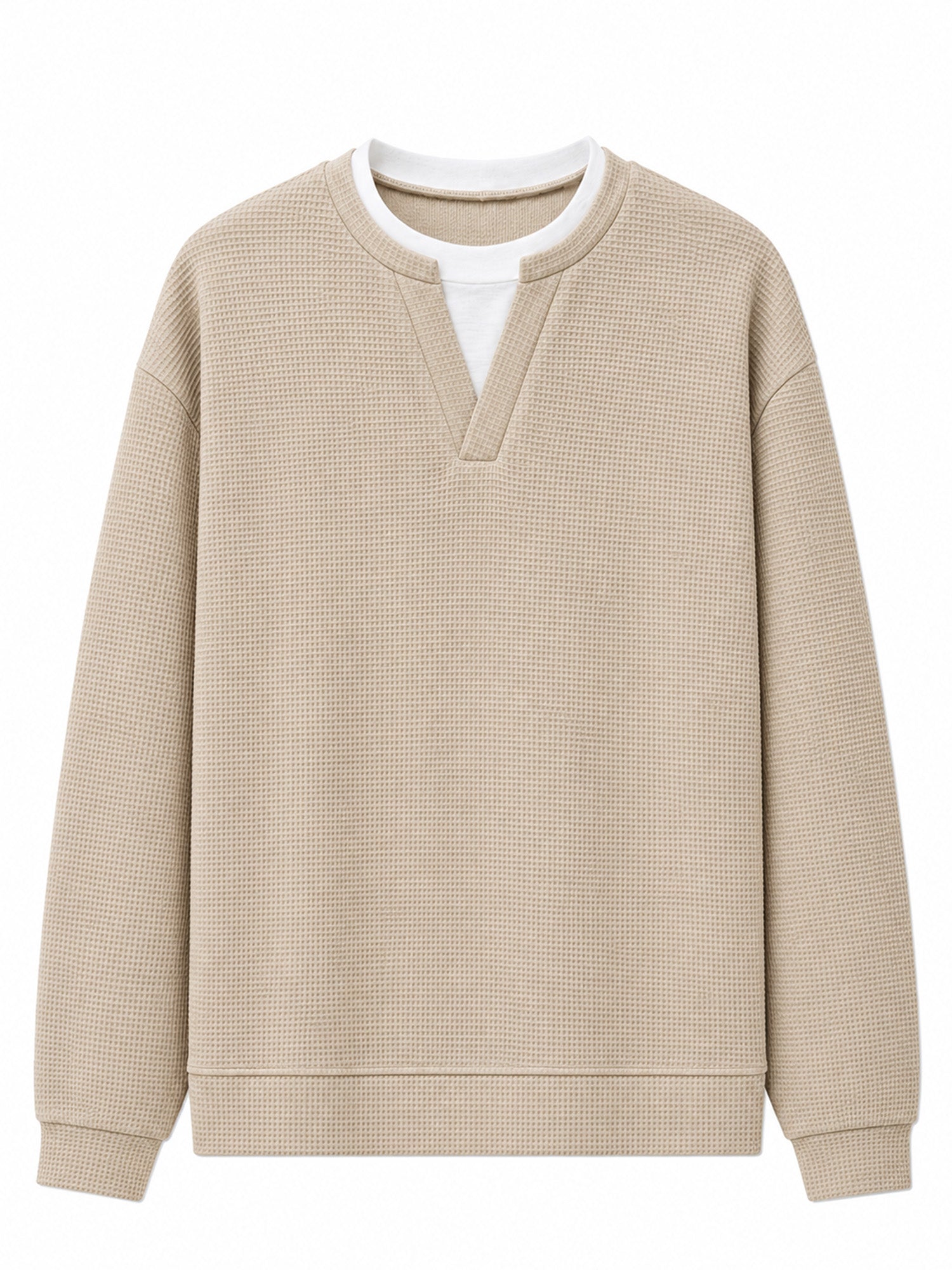 ✨ 50 % RABATT – Damen Waffel-T-Shirt im Layer-Look | Bequemer Alltagsstil mit eleganter Struktur 👚