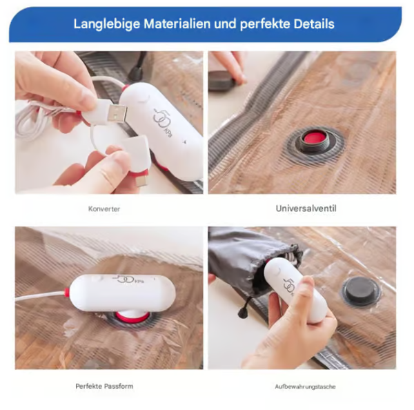 🎒 50% RABATT! ⏳ 6er-Pack elektrische USB-Vakuum-Kompressionsbeutel – Platzsparend, kabellos & perfekt für Reisen und Aufbewahrung 🔋