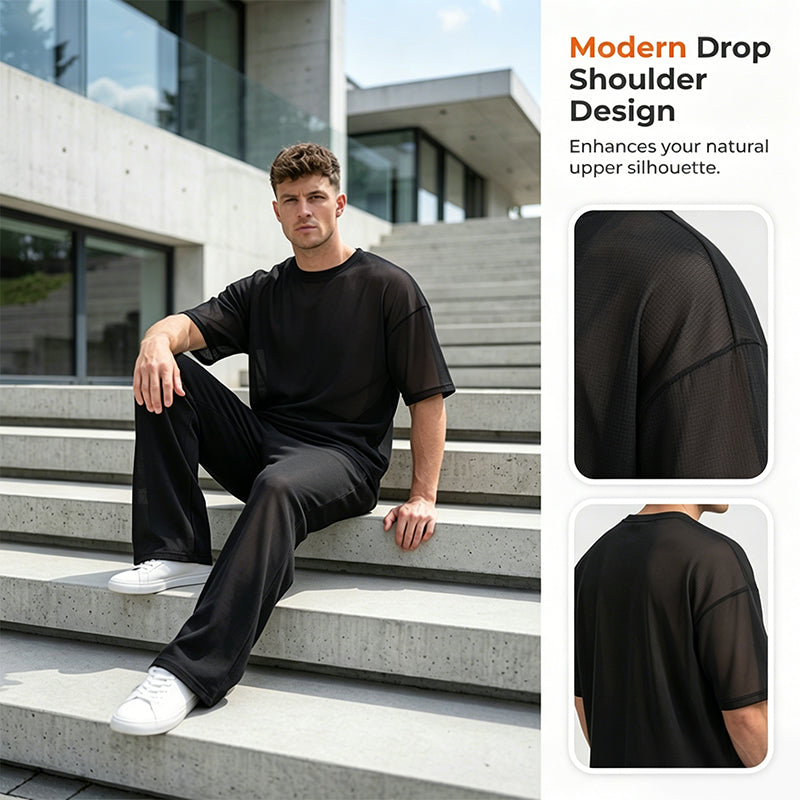 🎁 Nur für kurze Zeit: 50 % Rabatt! 👔 2-teiliges Set: Herren-T-Shirt & weite Hose – Trendig, bequem & sofort tragbar 💥