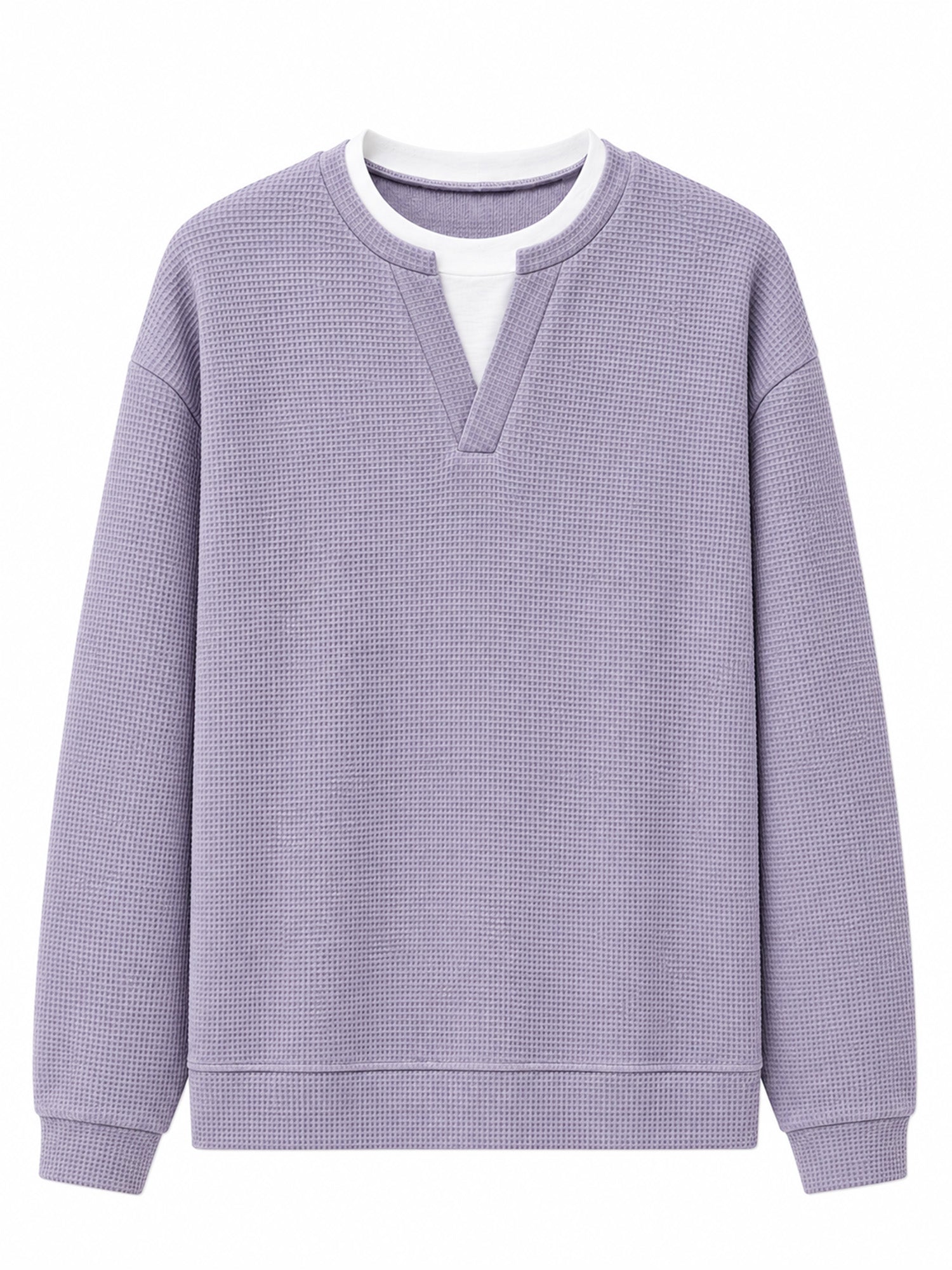 ✨ 50 % RABATT – Damen Waffel-T-Shirt im Layer-Look | Bequemer Alltagsstil mit eleganter Struktur 👚