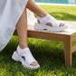 Atmungsaktive Plateau-Sandalen aus Mesh für Damen