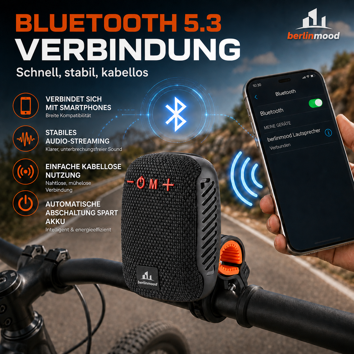 🔊 50% RABATT! 🚲 Wasserdichter Bluetooth-Fahrradlautsprecher mit Montagebügel – IPX5, TWS & Perfekt für Jede Fahrt 🎵