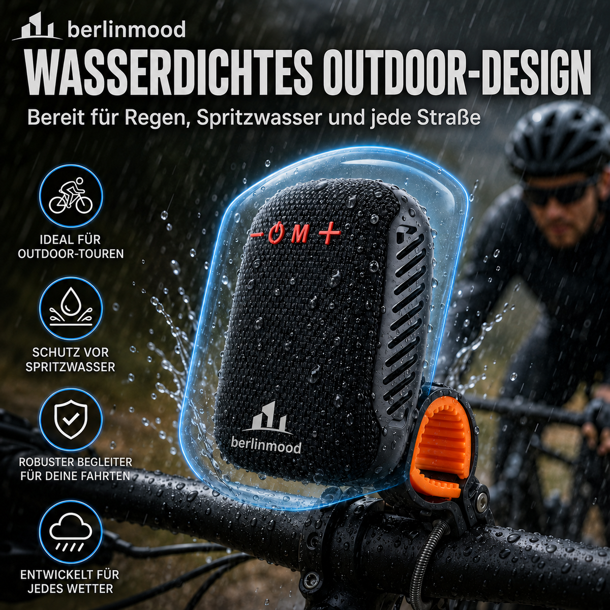 🔊 50% RABATT! 🚲 Wasserdichter Bluetooth-Fahrradlautsprecher mit Montagebügel – IPX5, TWS & Perfekt für Jede Fahrt 🎵