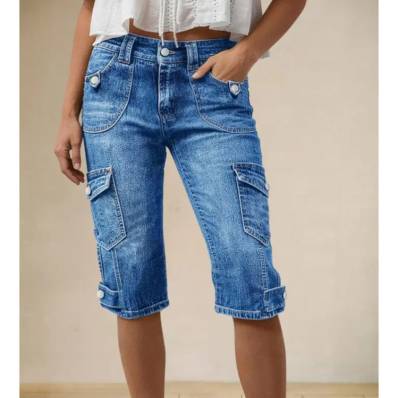 🔥50 % Rabatt 👖 Jeans-Cargo-Shorts – figurbetont & praktisch ✨