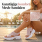 Atmungsaktive Plateau-Sandalen aus Mesh für Damen