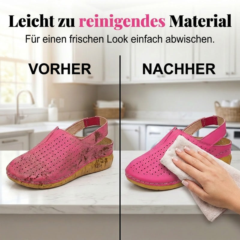 👡Lässige perforierte Keilabsatz-Slingback-Sandalen für Damen✨