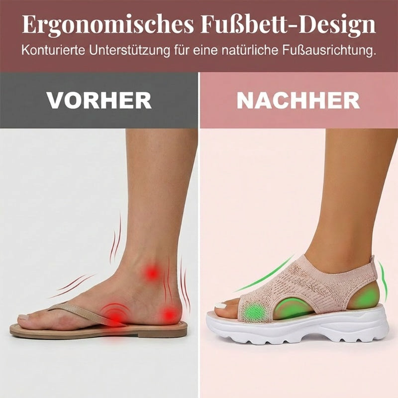 Atmungsaktive Plateau-Sandalen aus Mesh für Damen