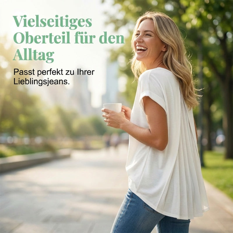 Lockeres Kurzarm-Oberteil mit Falte am Rücken