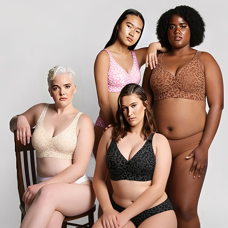 Damen Bügelfreier BH mit Leopardenmuster – 3D-Halt, Memory-Foam & Formgebung | M–5XL