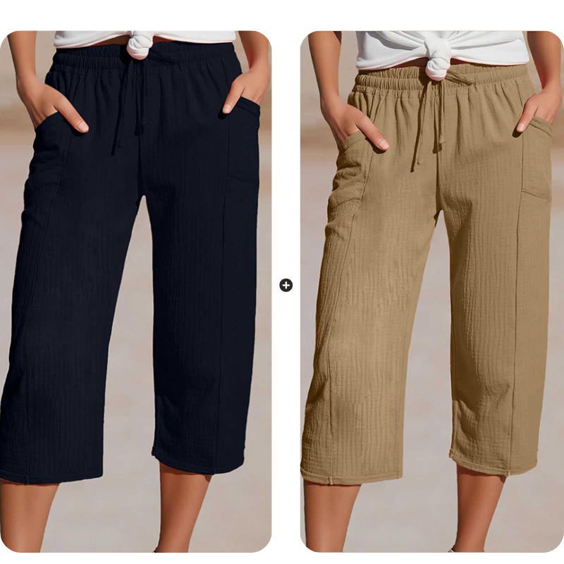 🌿 50% RABATT ✨ Damen Baumwoll-Leinen Hose mit Falten – luftig, bequem & stilvoll 👖