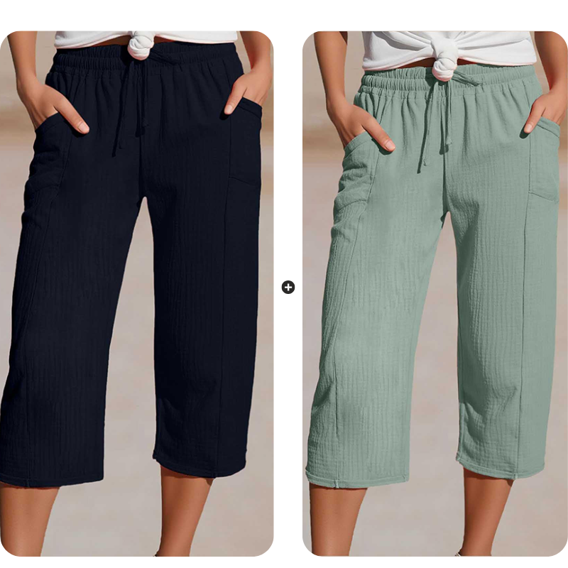 🌿 50% RABATT ✨ Damen Baumwoll-Leinen Hose mit Falten – luftig, bequem & stilvoll 👖