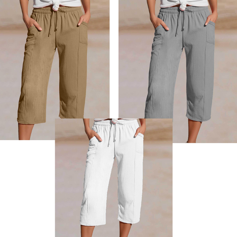 🌿 50% RABATT ✨ Damen Baumwoll-Leinen Hose mit Falten – luftig, bequem & stilvoll 👖