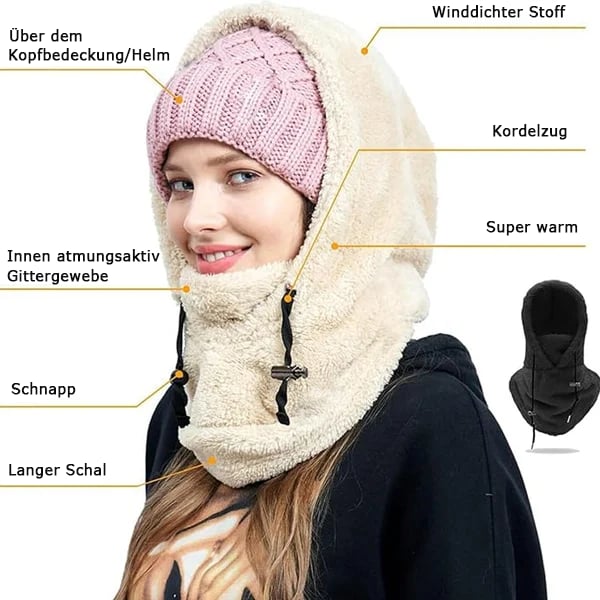 🔥Nur heute 50 %! 🔥Sherpa-Kapuze mit Skimaske