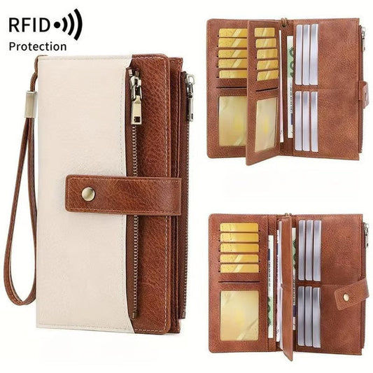 🔥Zeitlich begrenztes Angebot – Damen-Geldbörse im Retro-Stil mit RFID-Schutz, dreifach gefaltet