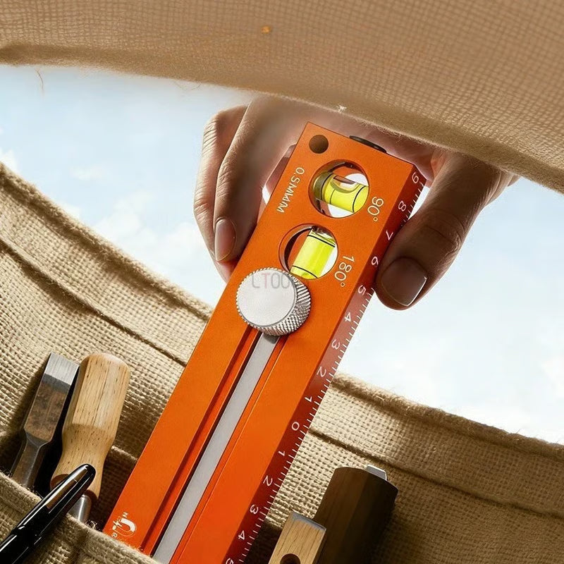 📏 50% RABATT! 🔧 Multifunktionales Markier-Lineal mit Wasserwaage – Präzises Anzeichnen, integrierte Libelle & ideal für Holzarbeiten, Fliesenlegen und DIY-Projekte 🛠️