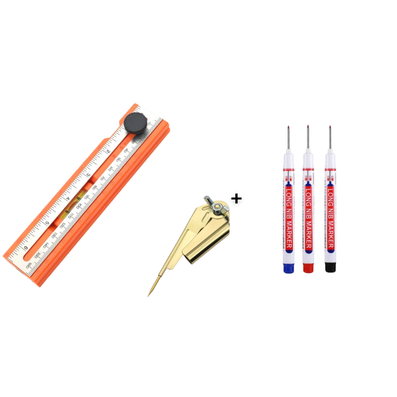 📏 50% RABATT! 🔧 Multifunktionales Markier-Lineal mit Wasserwaage – Präzises Anzeichnen, integrierte Libelle & ideal für Holzarbeiten, Fliesenlegen und DIY-Projekte 🛠️