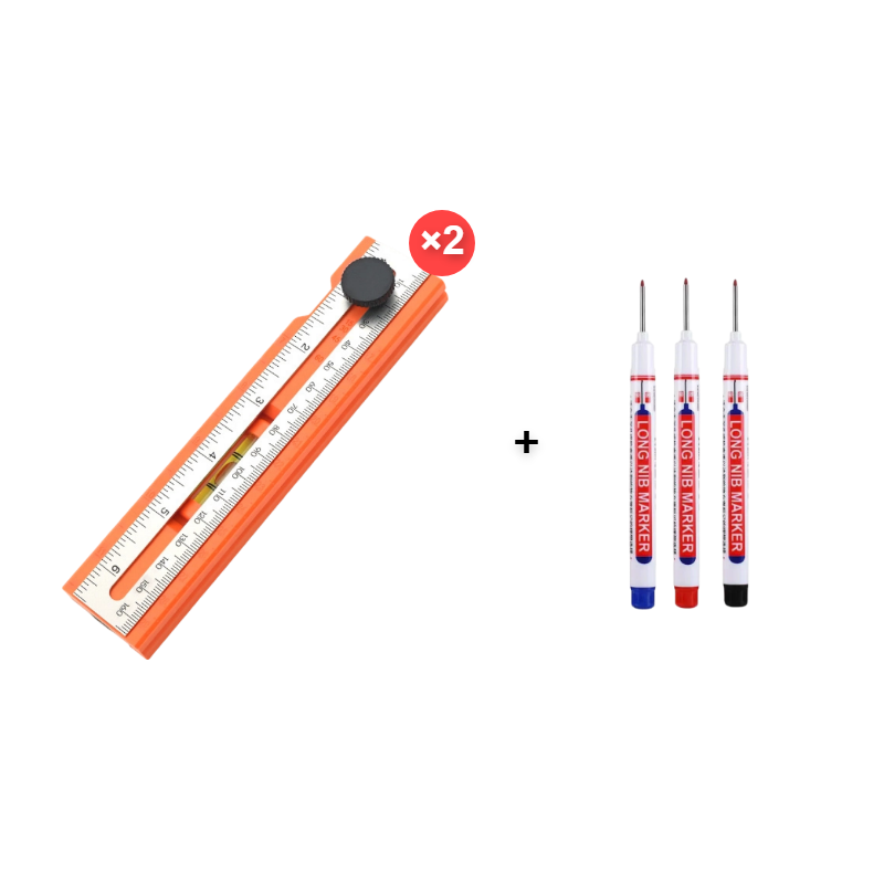 📏 50% RABATT! 🔧 Multifunktionales Markier-Lineal mit Wasserwaage – Präzises Anzeichnen, integrierte Libelle & ideal für Holzarbeiten, Fliesenlegen und DIY-Projekte 🛠️